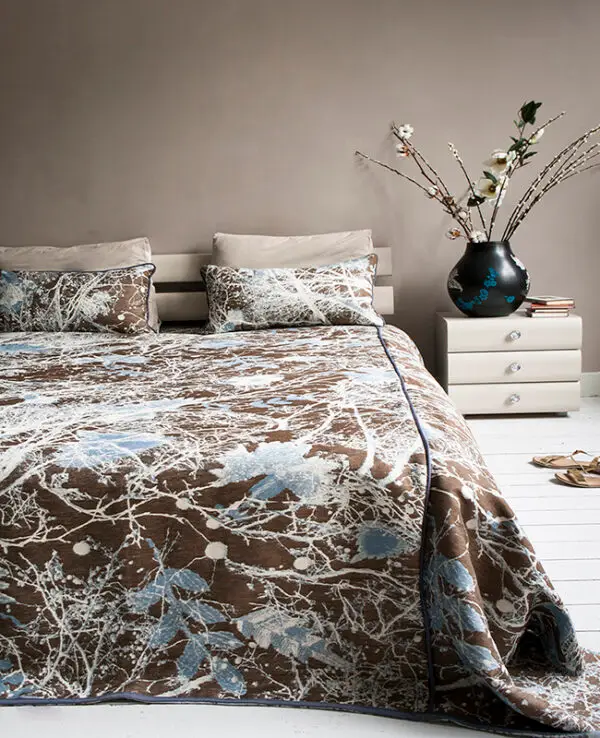 Bedspread, throw, woven, print design