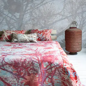 Bedspread, throw, woven, print design