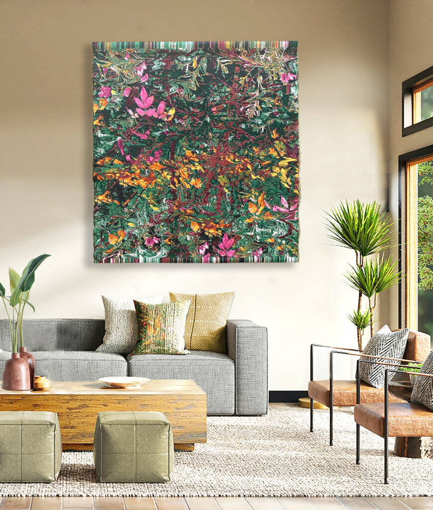 Wall tapestry with leaves Autumn in interior