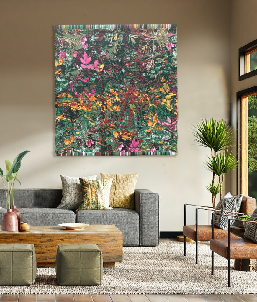 wall tapestry in autumn leaves and colours